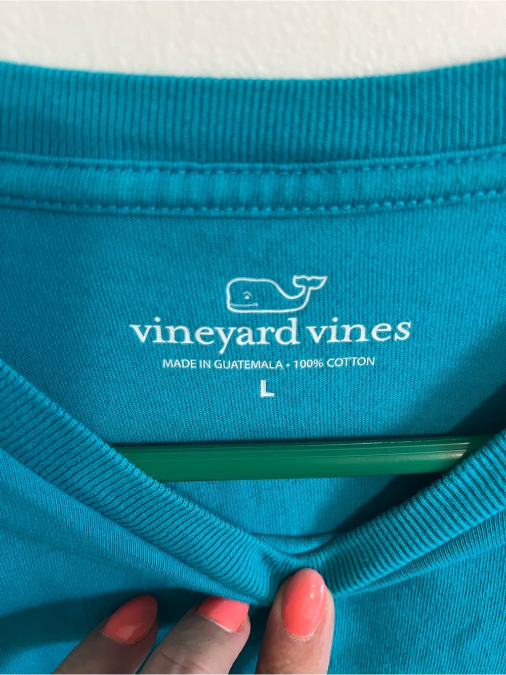 Vineyard Vines Teal Graphic Tee with Fish Print - Picture 3 of 3